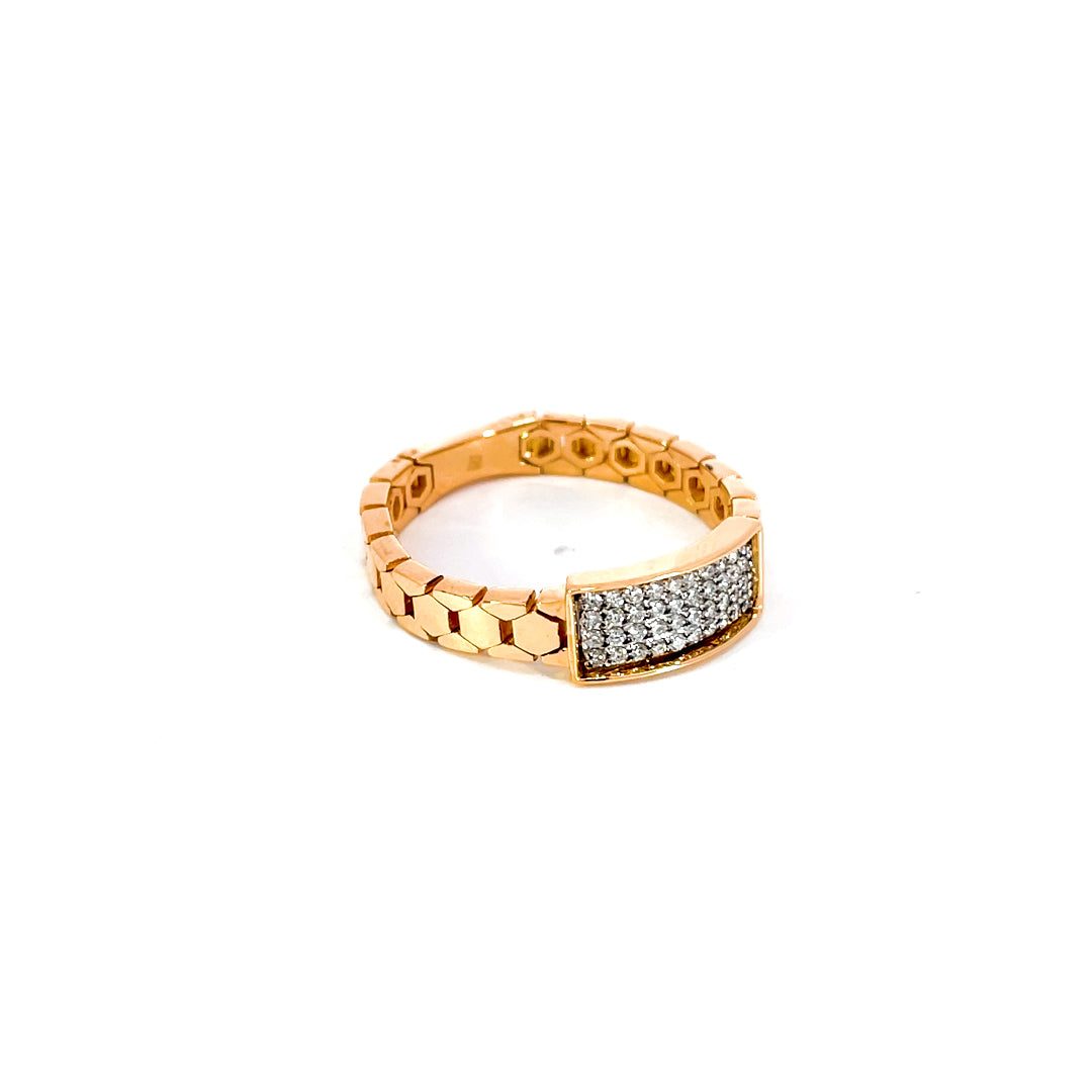 Mens Ring in style of bracelet in Rose gold