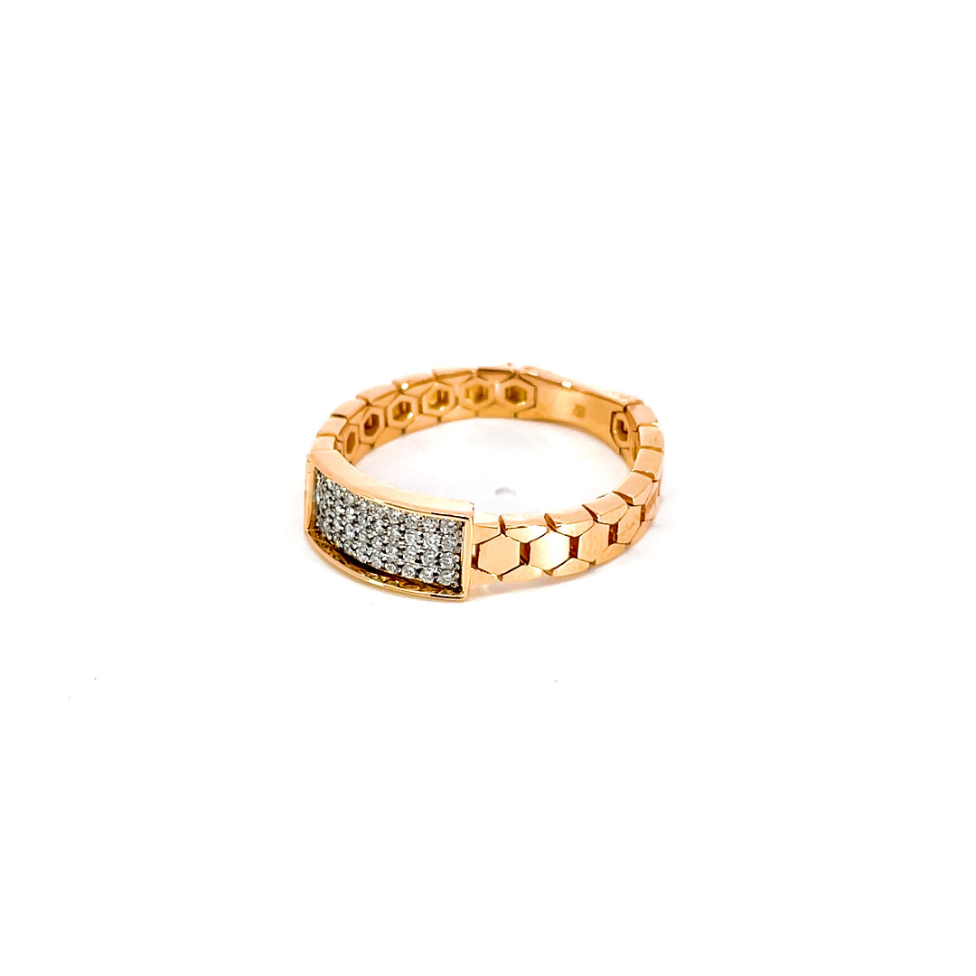 Mens Ring in style of bracelet in Rose gold