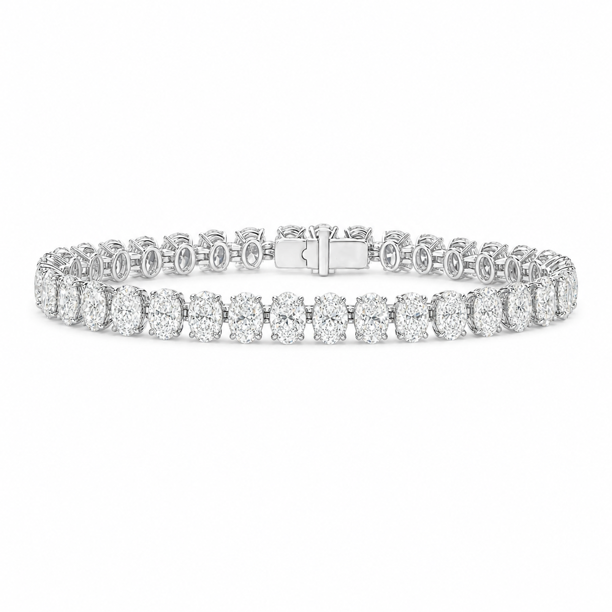 Oval Diamond platinum tennis bracelet