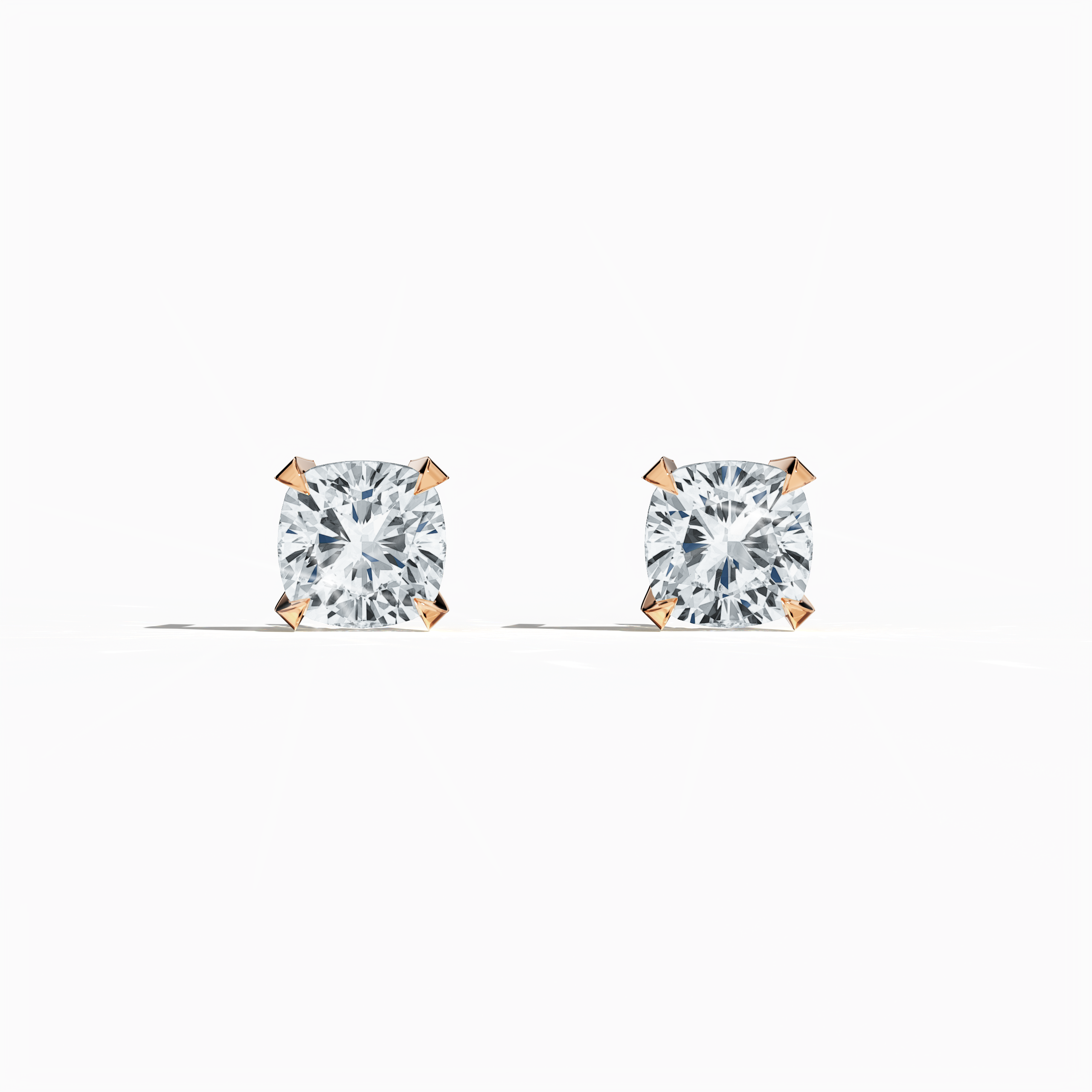 Classic 1ct Cushion Earring in Rose Gold