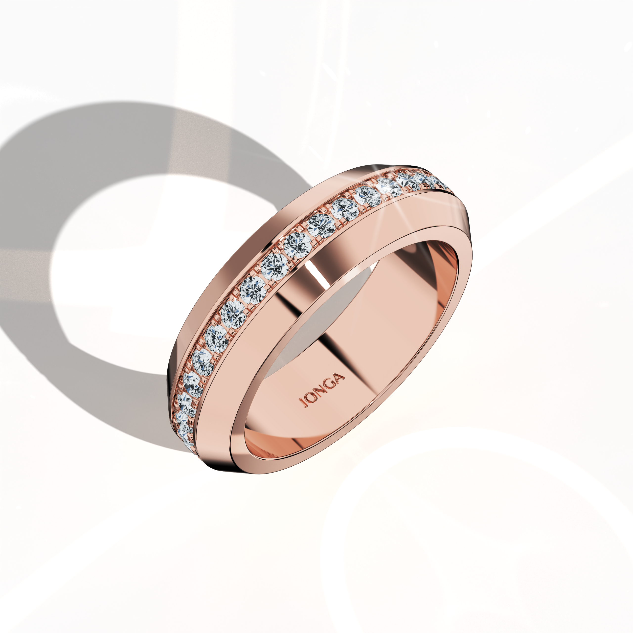 Paved Band in Rose gold