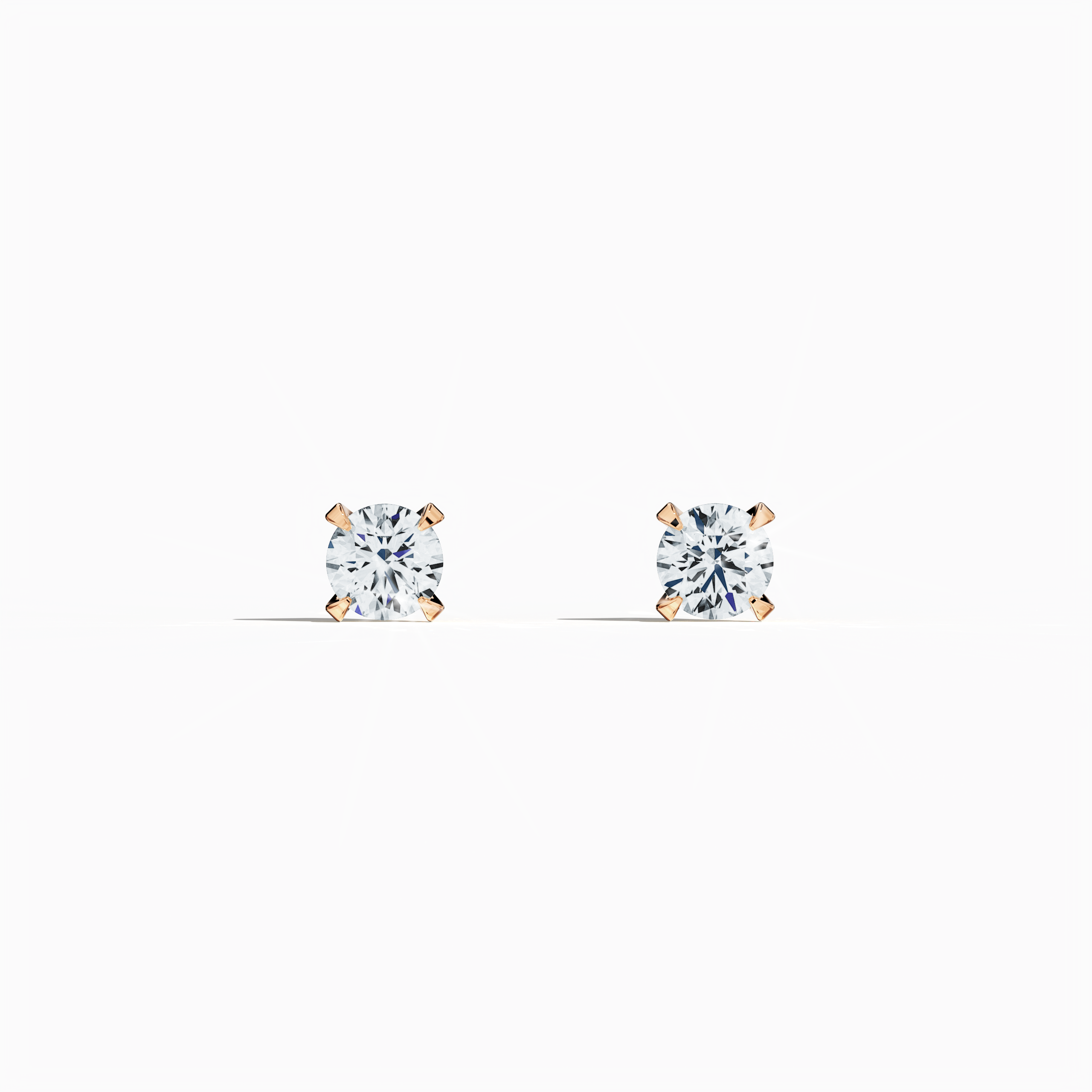 Solitaire Earring 0.60 ct in Rose Gold