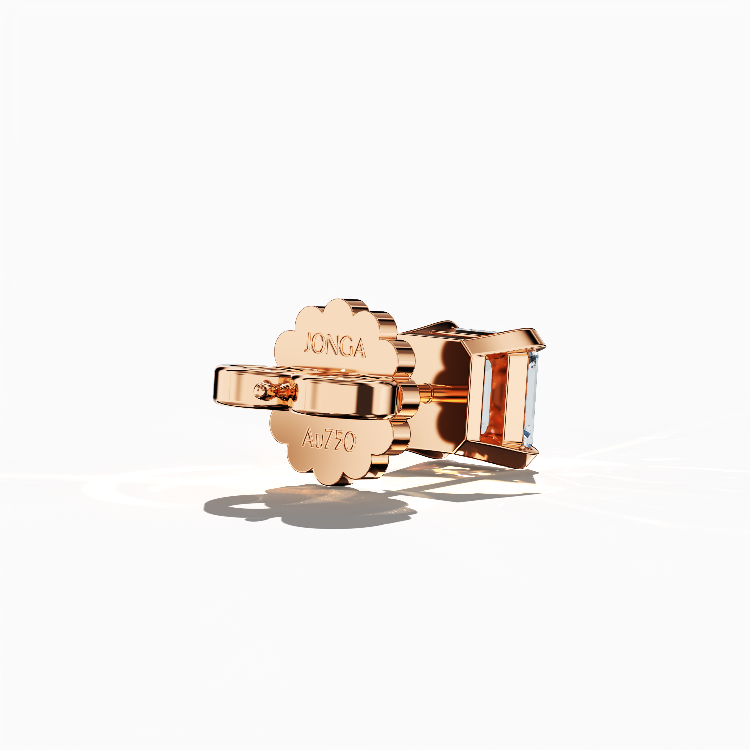 Classic 1ct Asscher Earring in Rose Gold