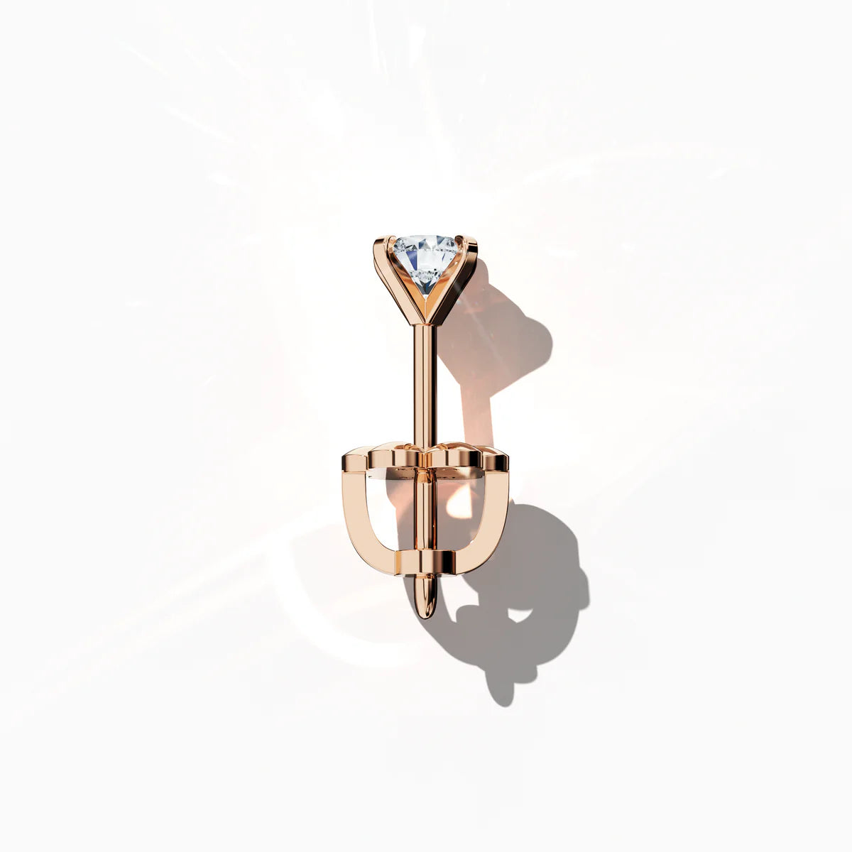 Solitaire Earring 2 ct in Rose Gold