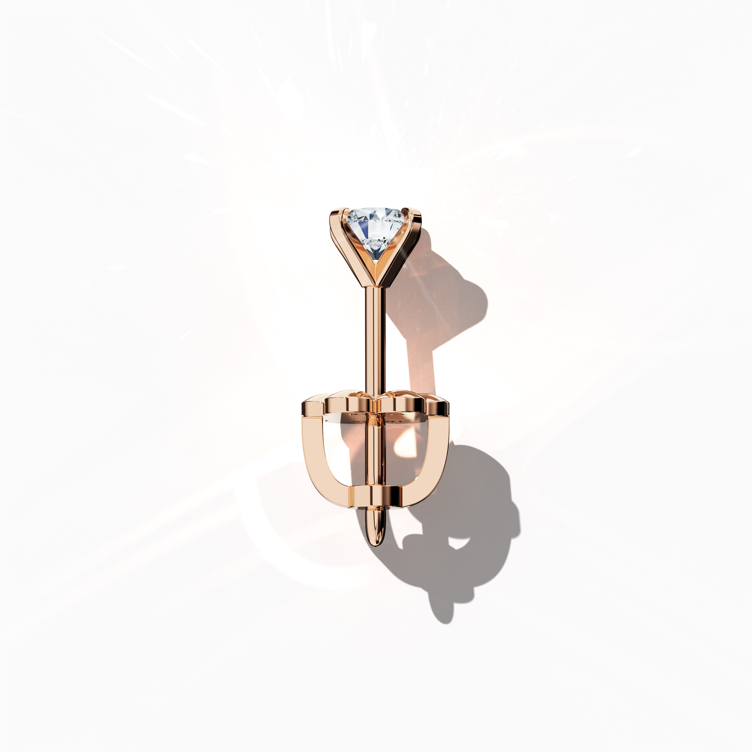 Solitaire Earring 0.60 ct in Rose Gold