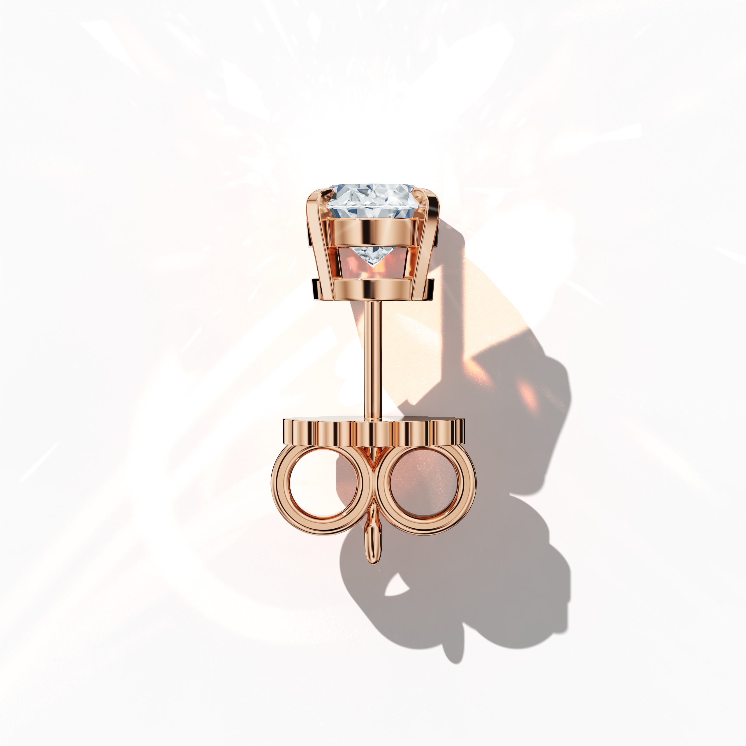 Classic 1ct Oval Earring in Rose Gold