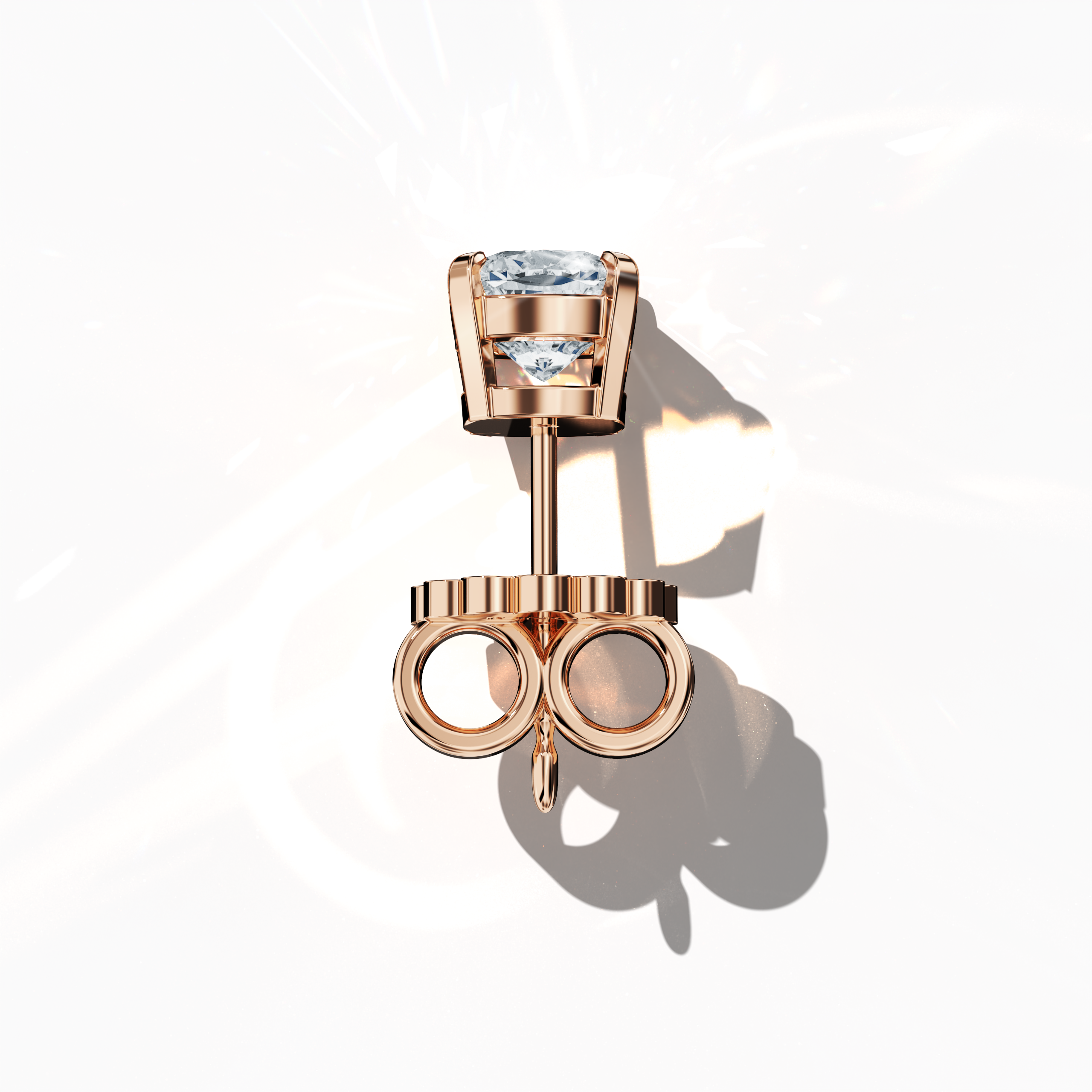 Classic 1ct Cushion Earring in Rose Gold