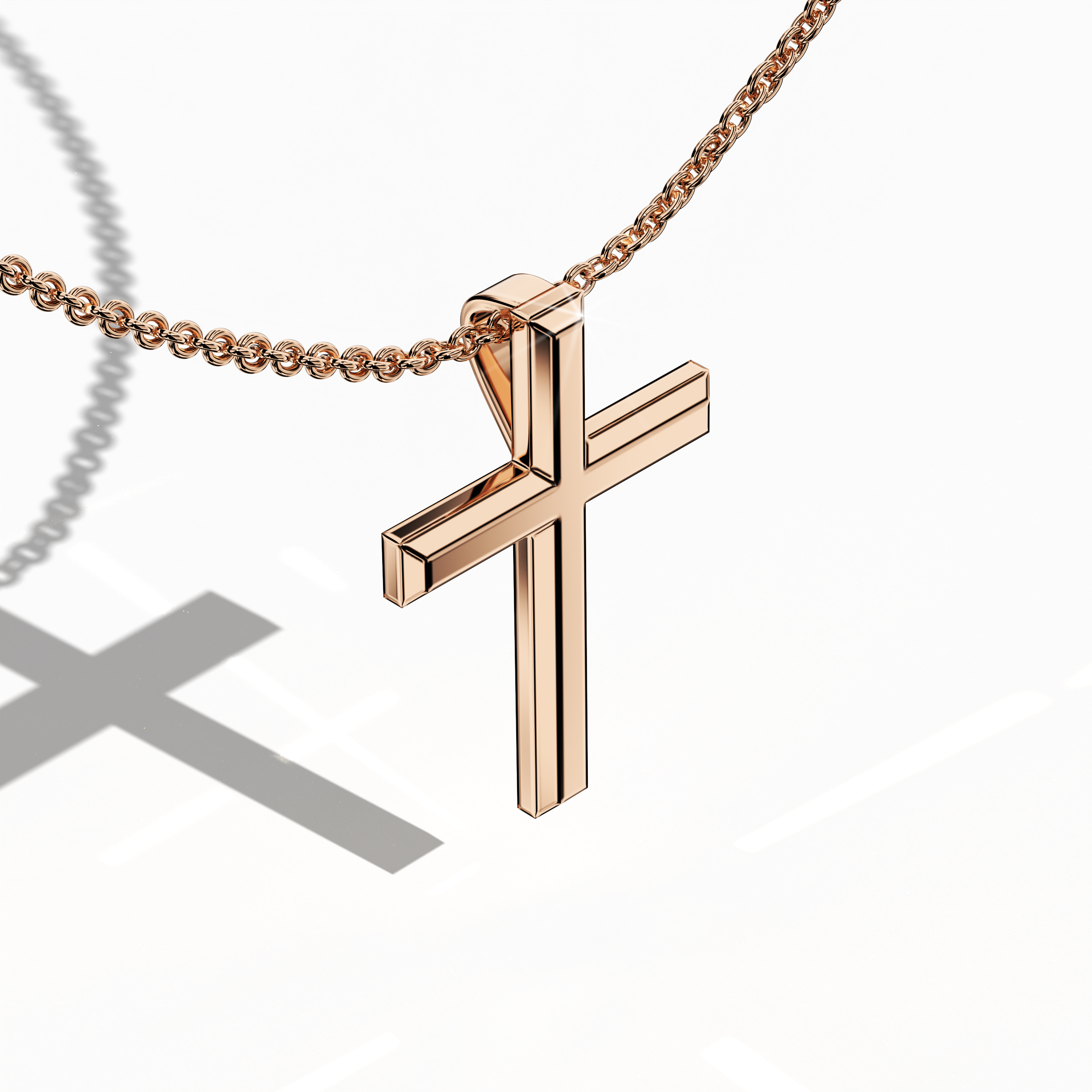 3 step cross pendant rose Gold