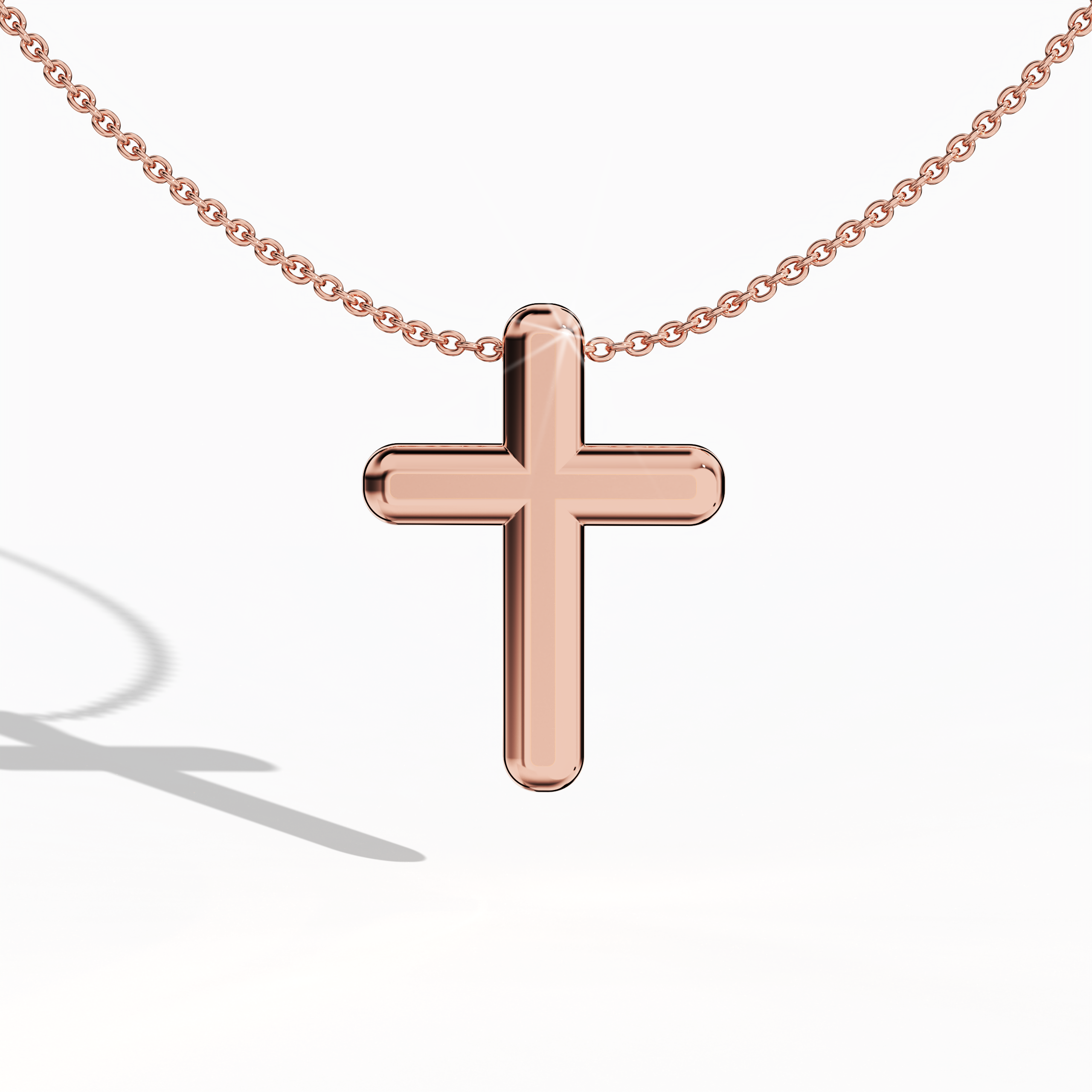 Simple cross pendent in Rose gold