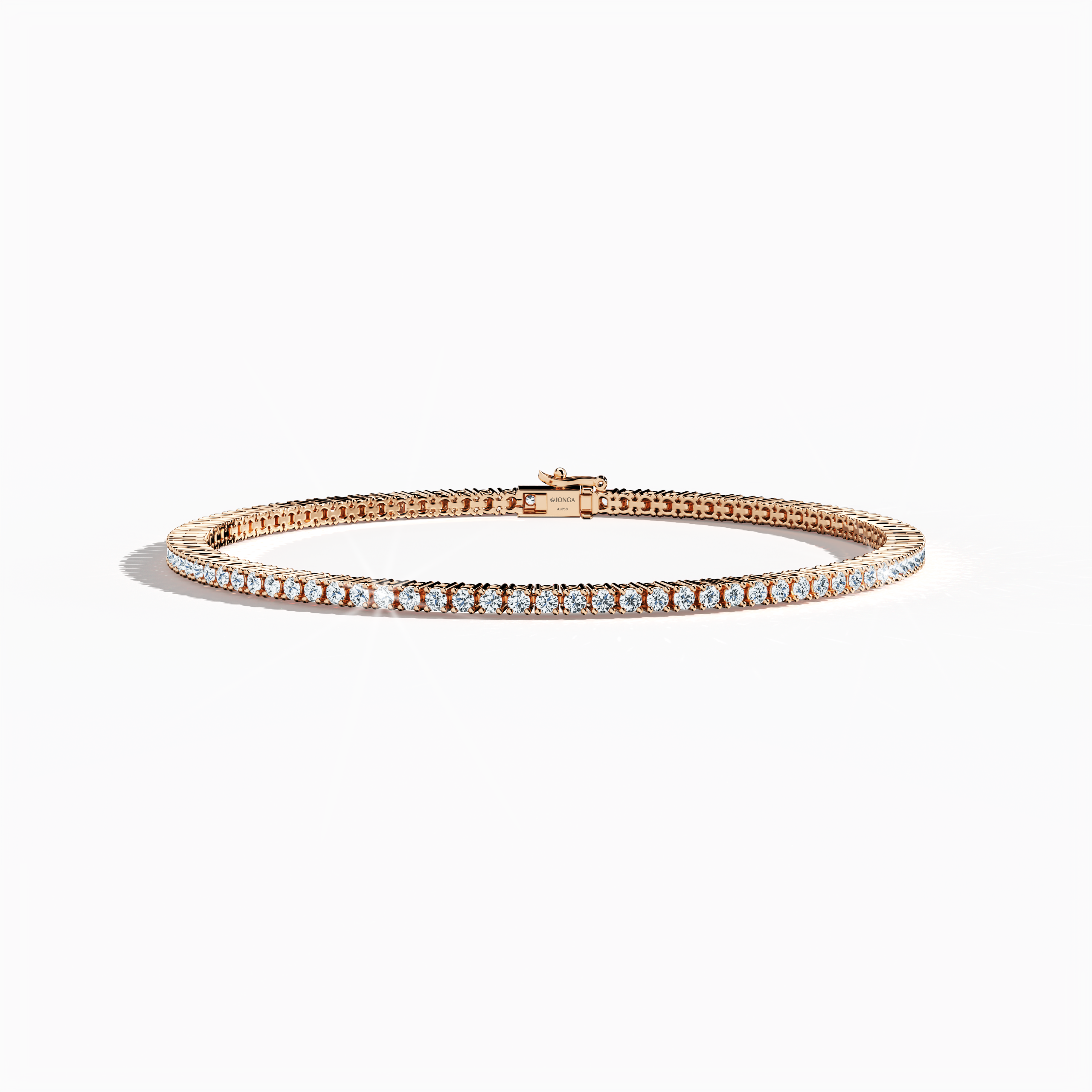 Tennis Bracelet 2 ct diamonds in Rose Gold