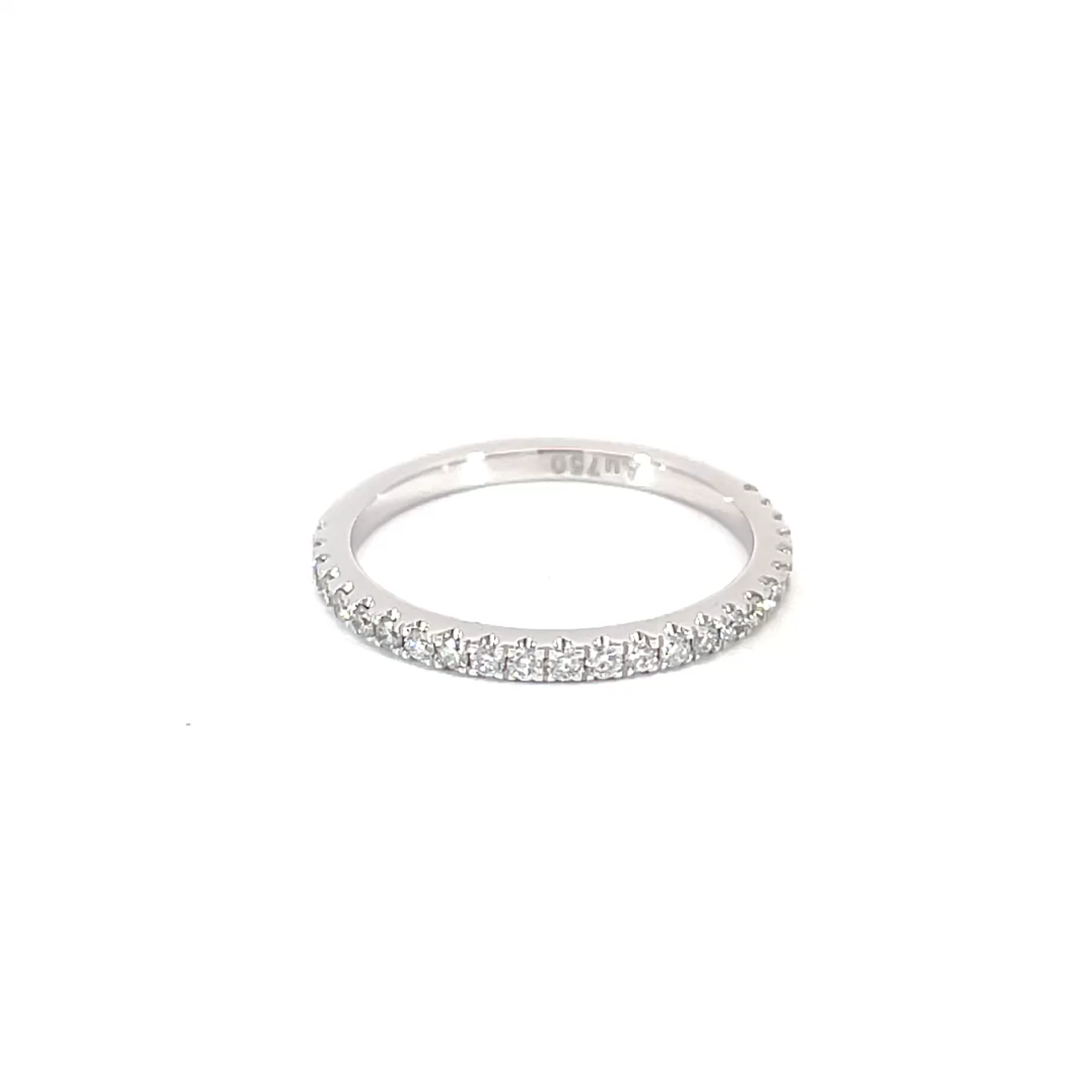 Pave Band showing diamond pave setting 0.29 carat VS clarity in luxury 18K white gold
