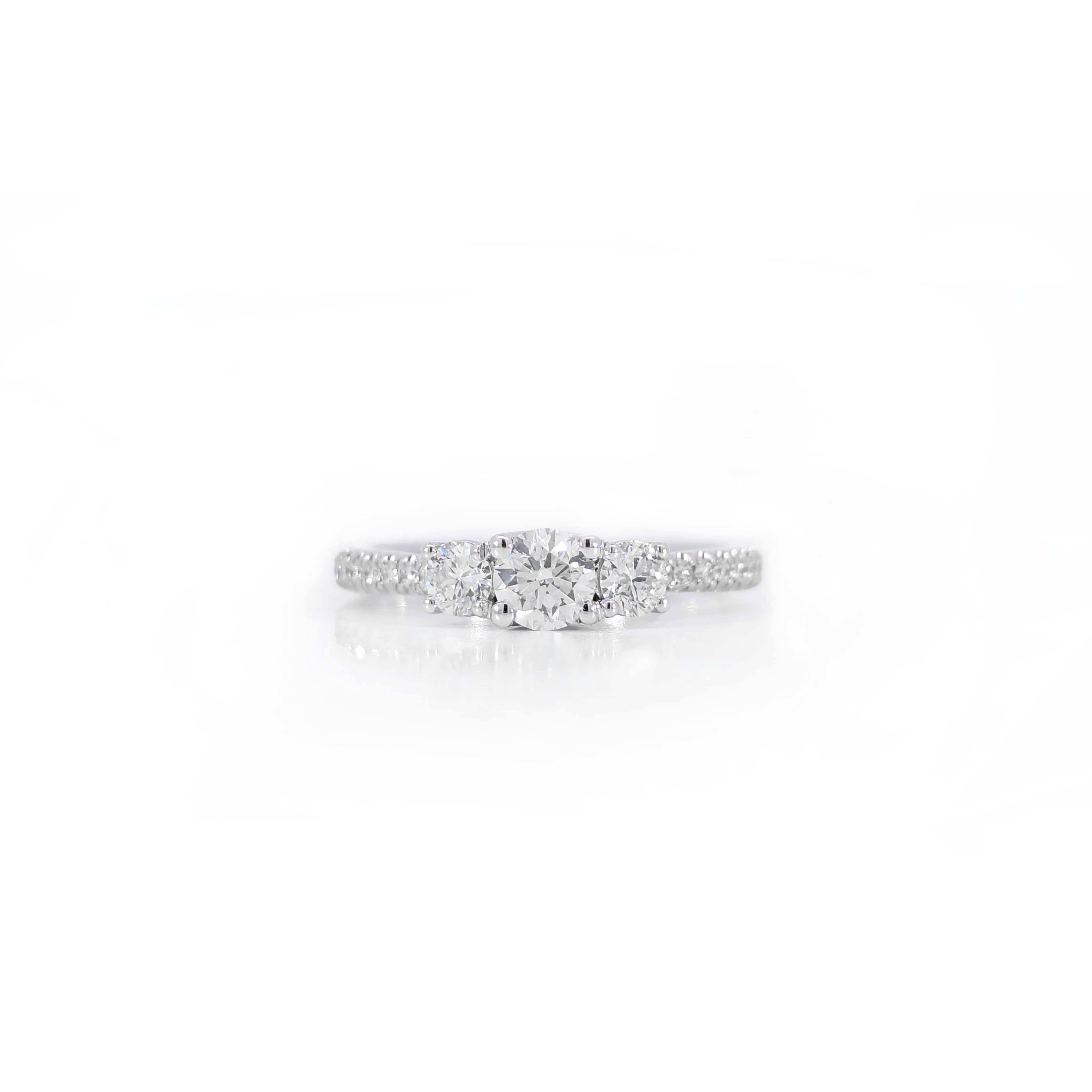 Round Trio Pave خاتم
