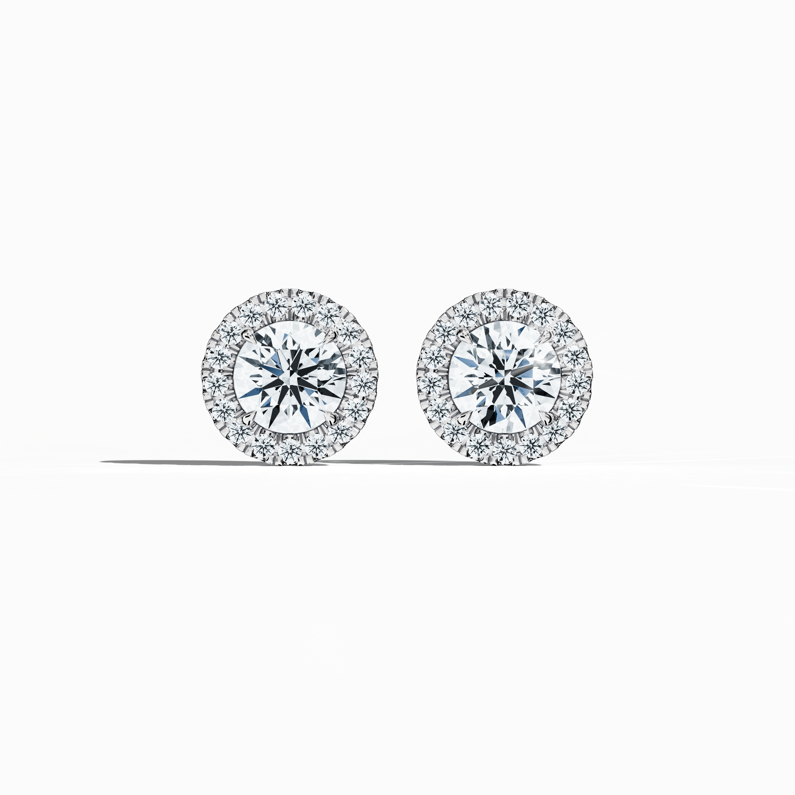 Halo Earring 2ct in White Gold