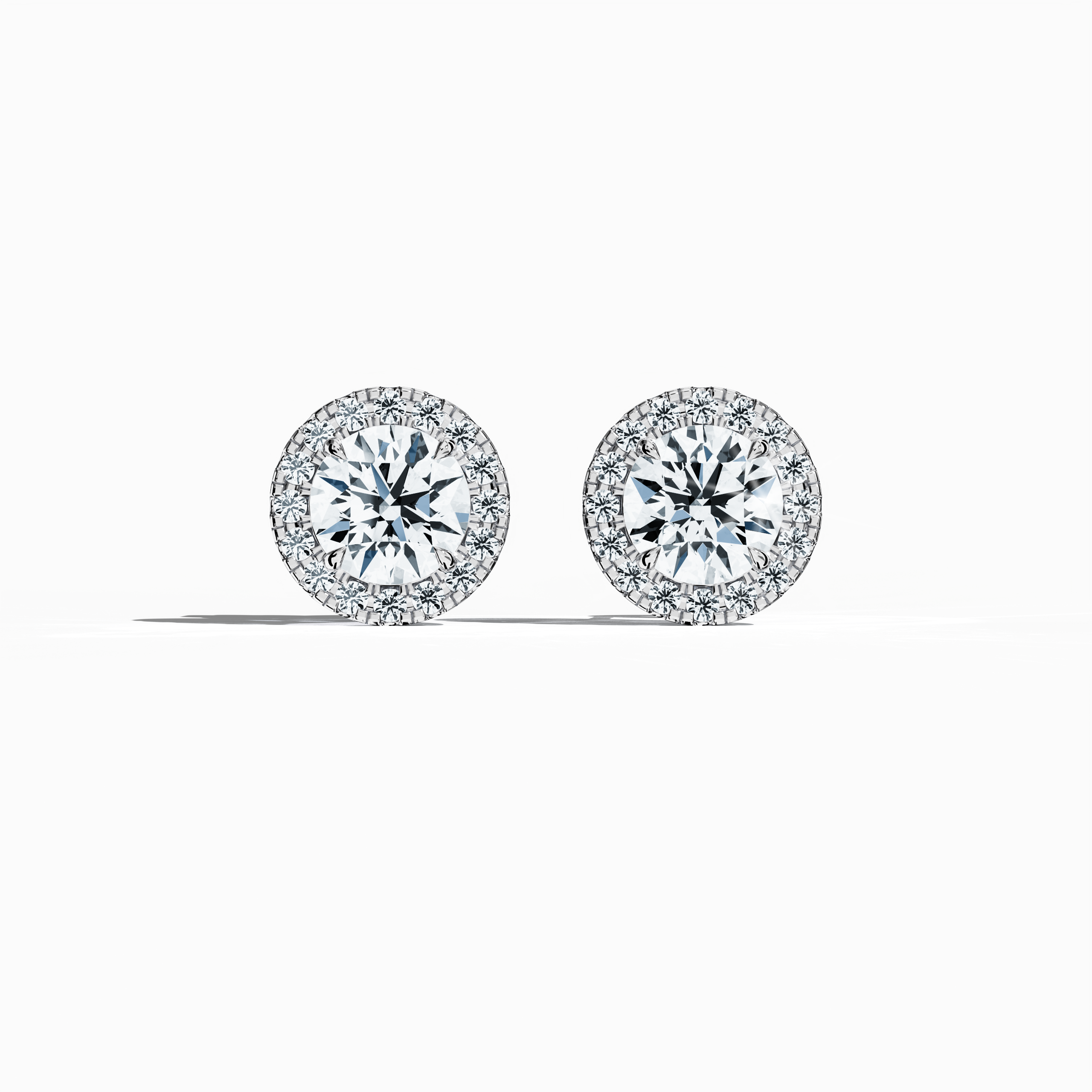 Halo Earring 4ct in White Gold