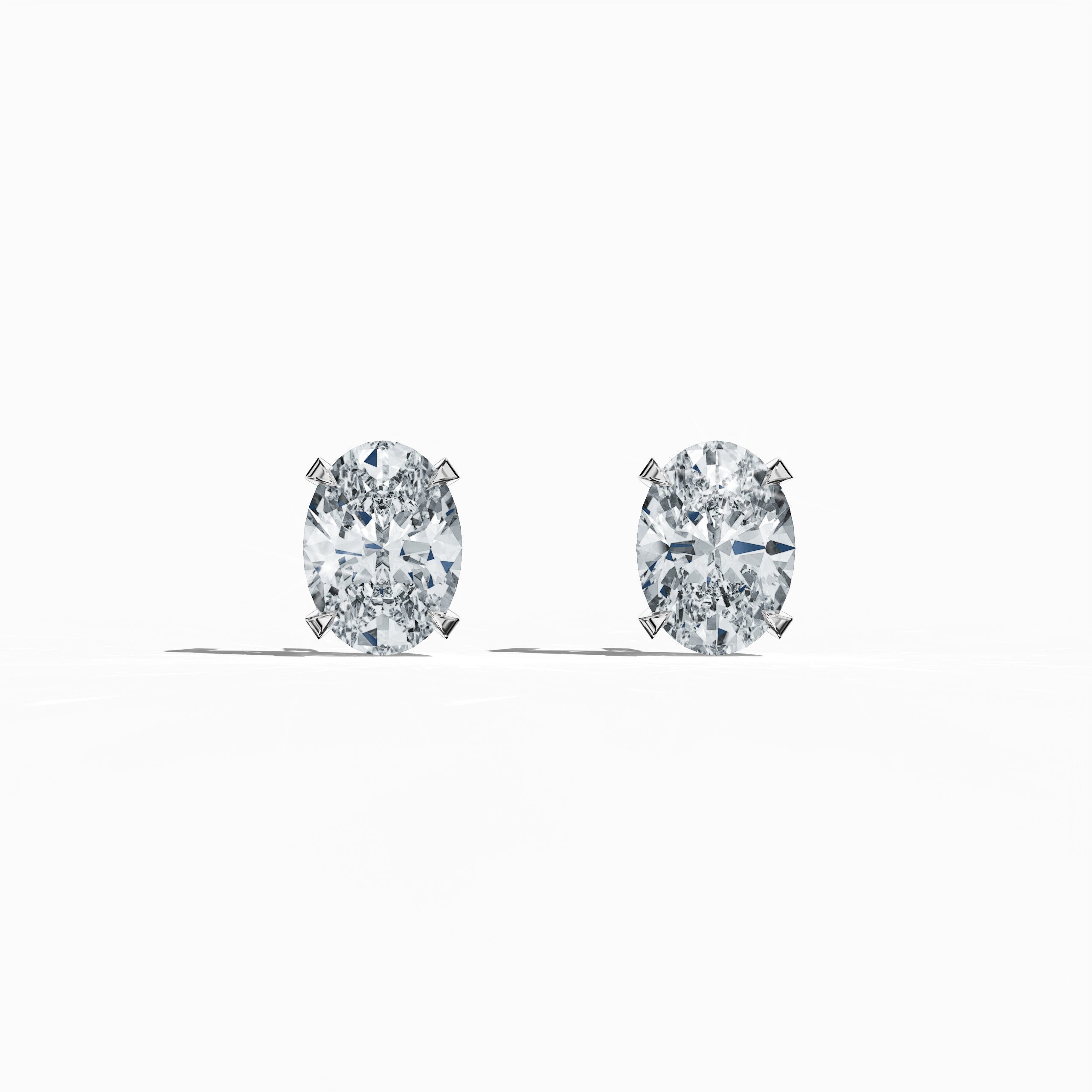 Classic 1ct Oval Earring in White Gold