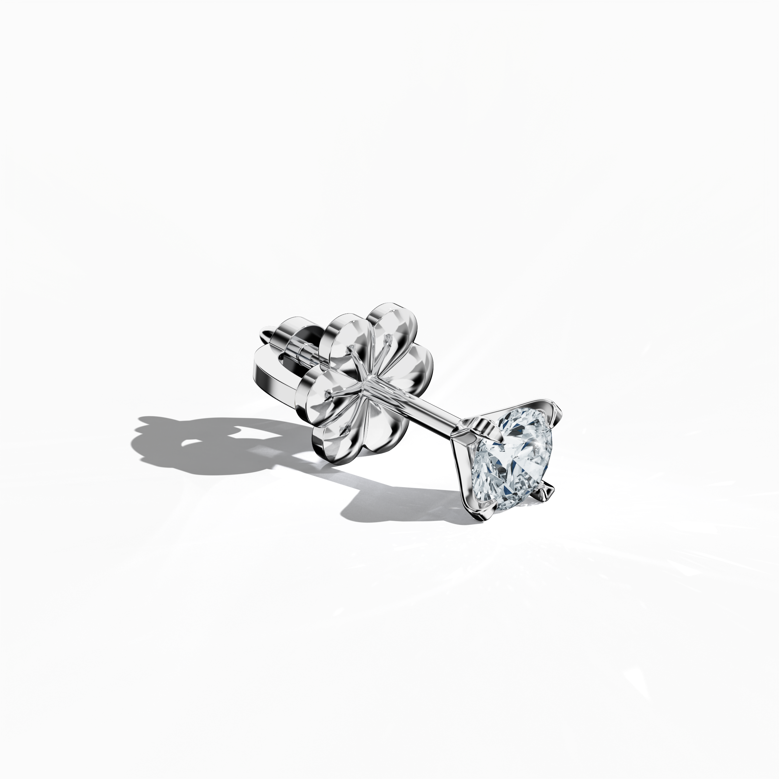 Solitaire Earring 0.60 ct in white gold