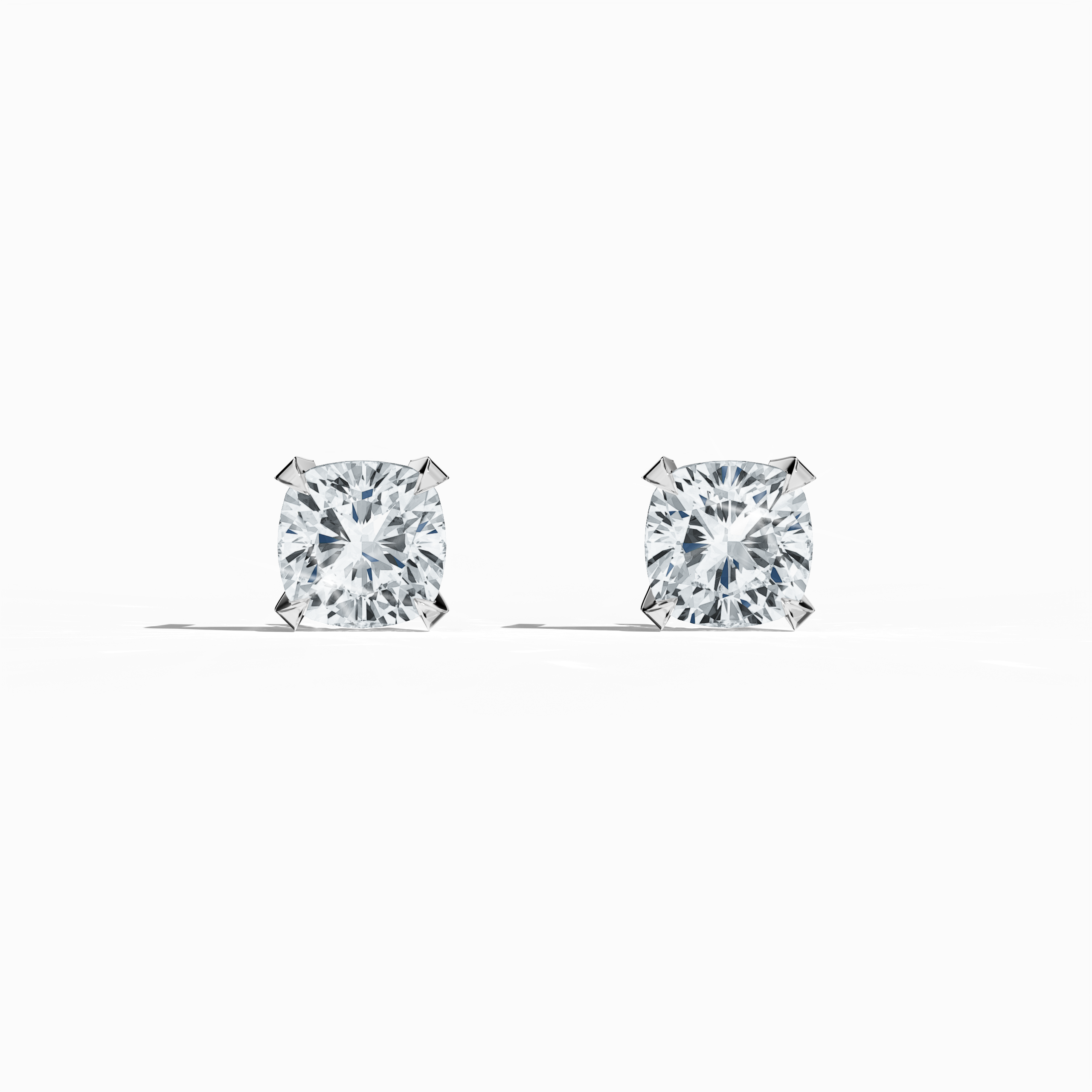 Classic 1ct Cushion Earring in White Gold