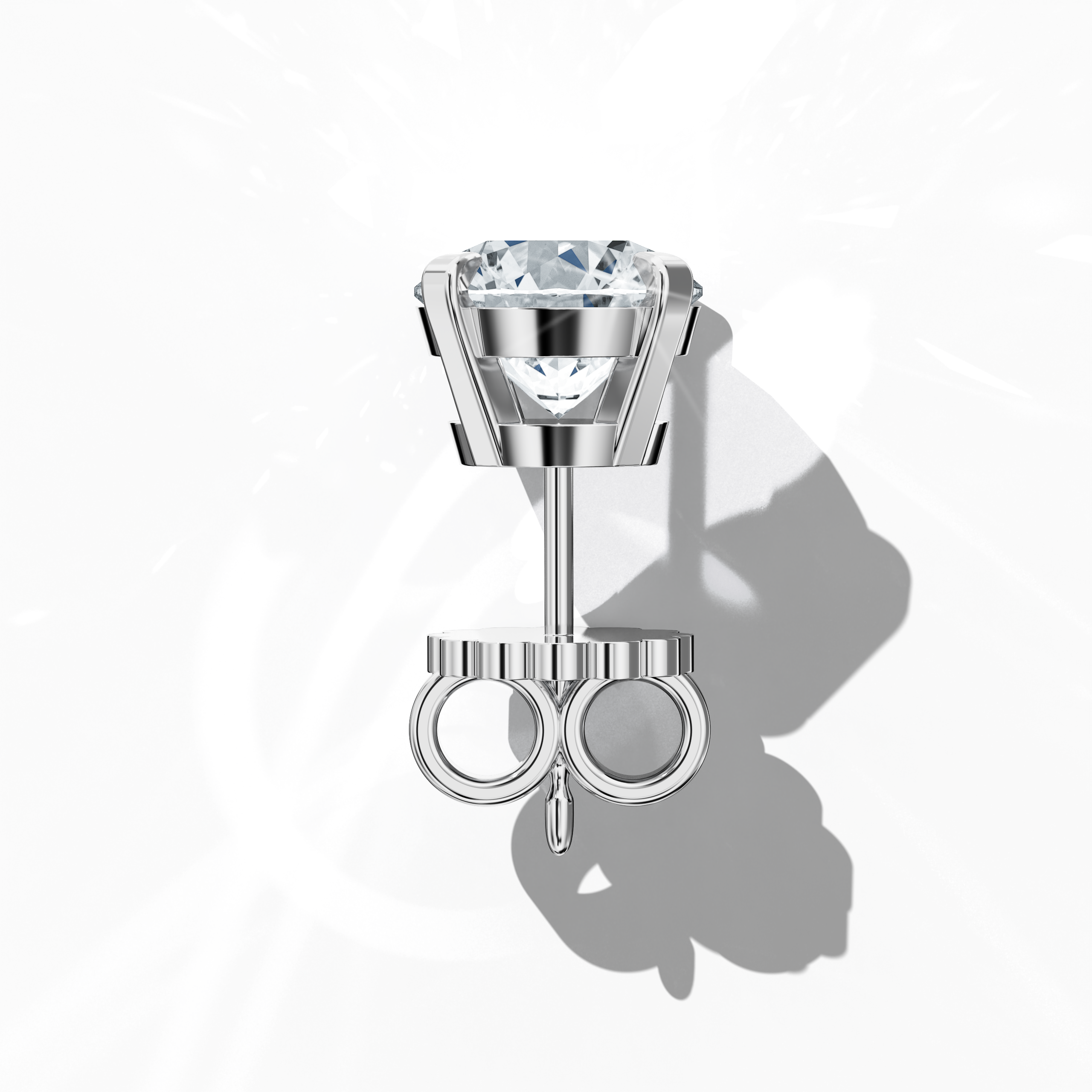 Classic 6.00 ct Earring in White Gold