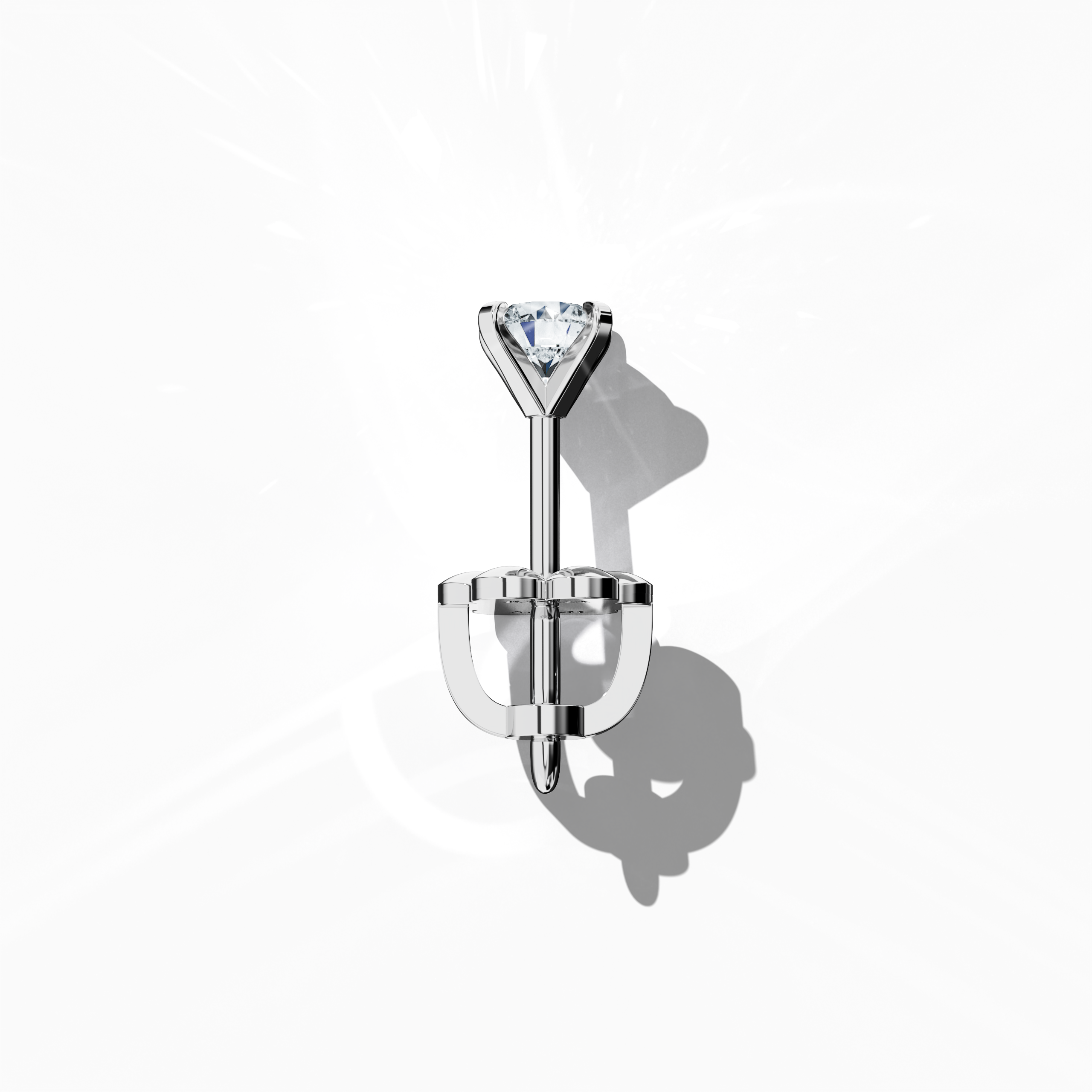 Solitaire Earring 0.60 ct in white gold