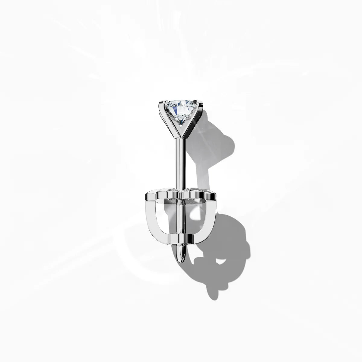 Solitaire Earring 1.00 ct in White Gold