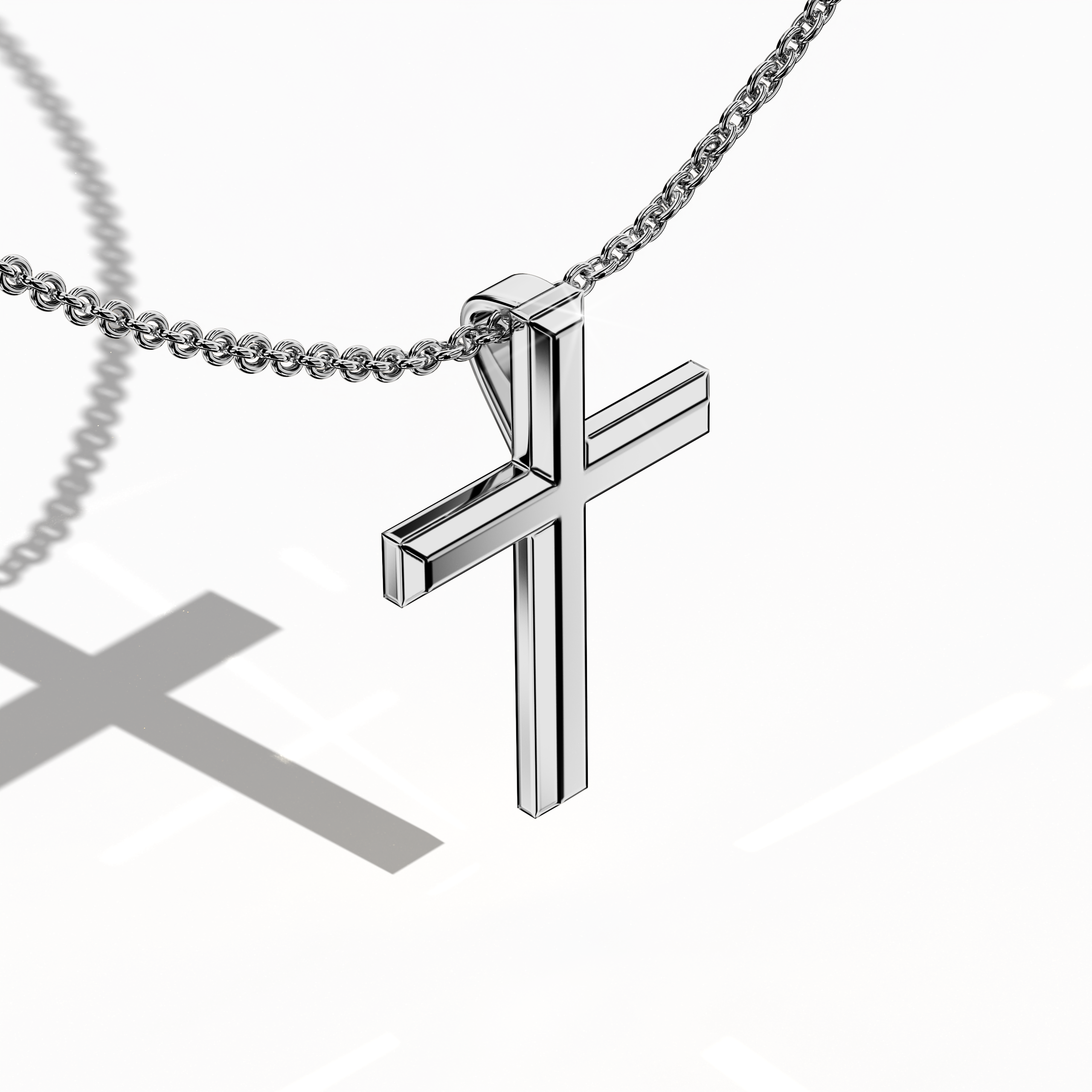 3 step cross pendant White Gold