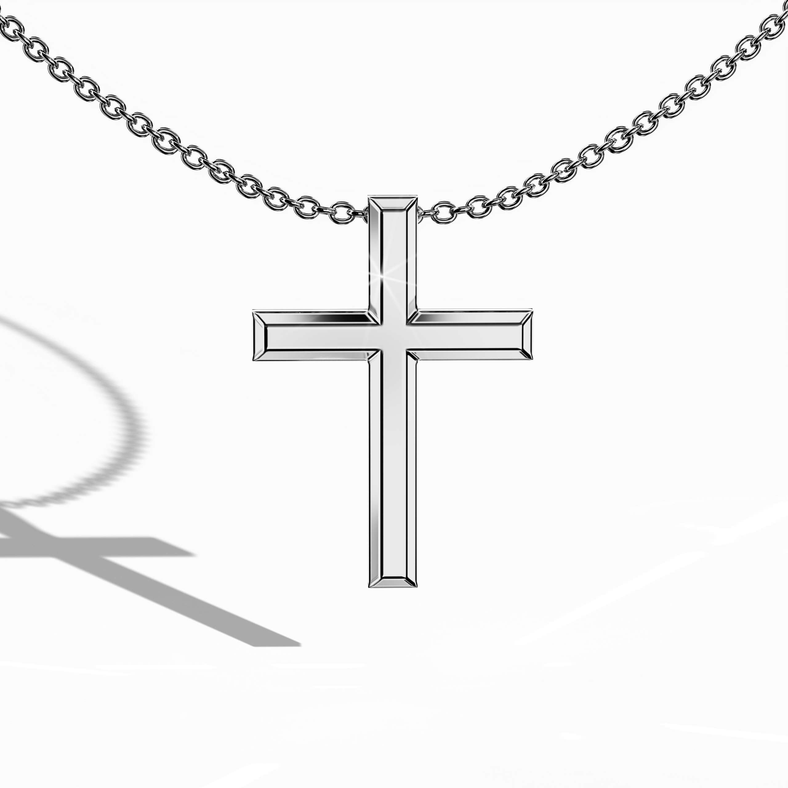 3 step cross pendant White Gold