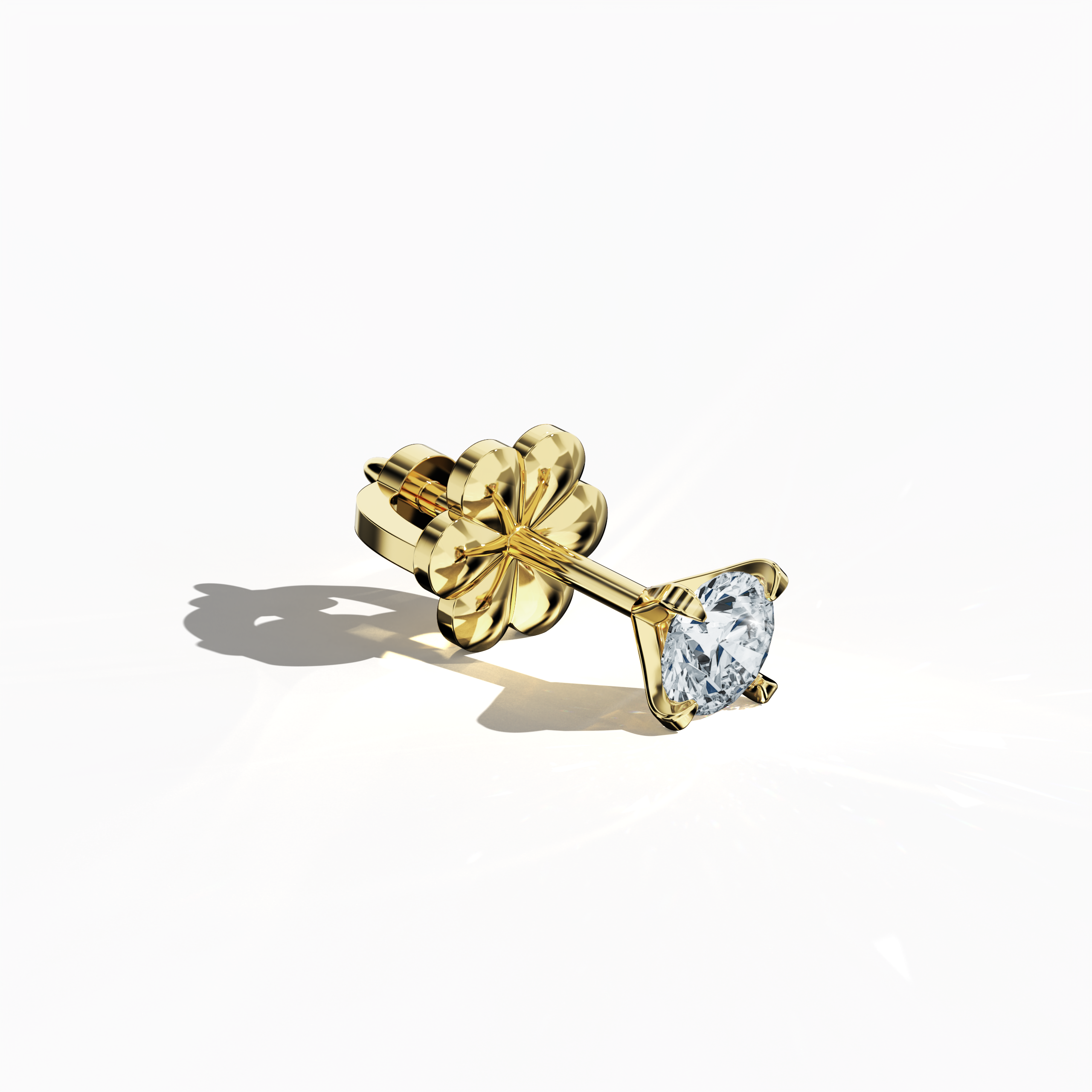 Solitaire Earring 0.60 ct in yellow gold