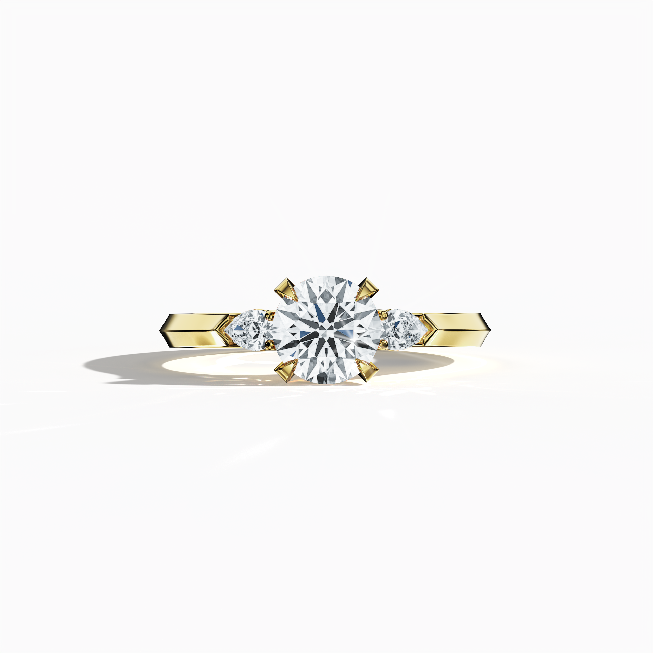 Round Trio 1.00 ct Ring in Yellow Gold