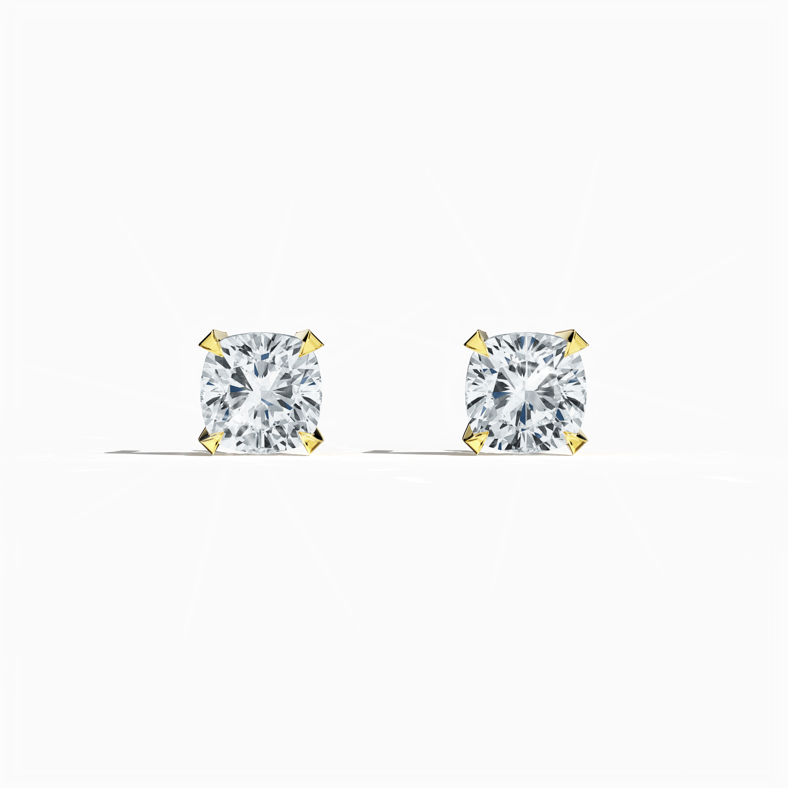 Classic 1ct Cushion Earring in Yellow Gold