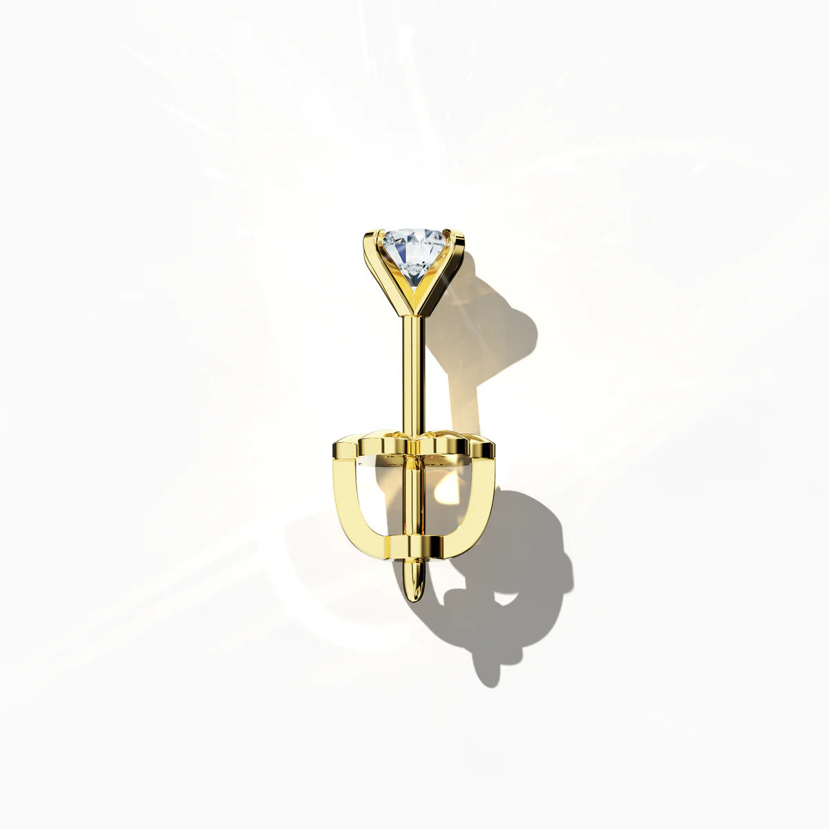 Solitaire Earring 2 ct in Yellow Gold