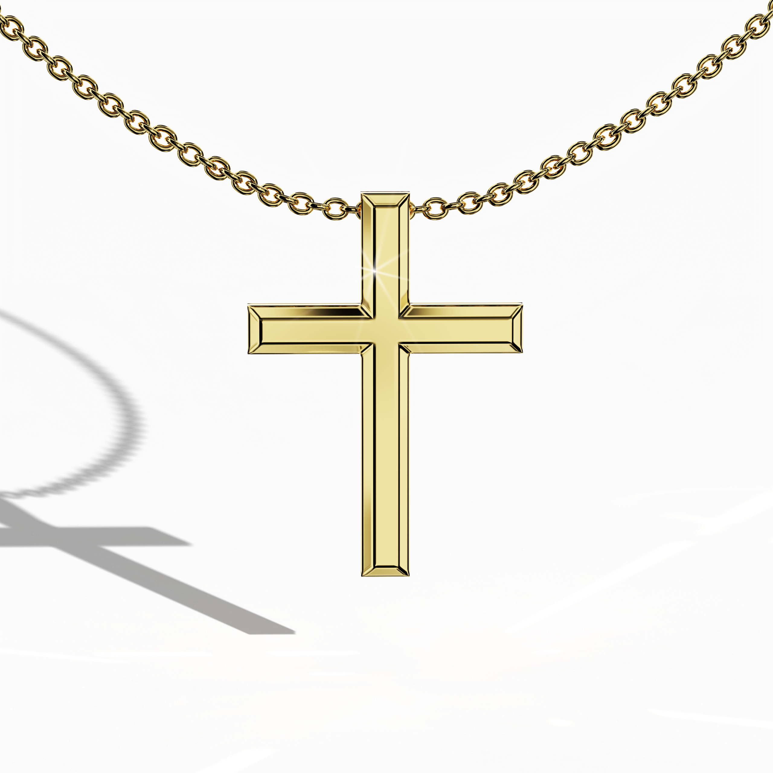 3 step cross pendant Yellow Gold