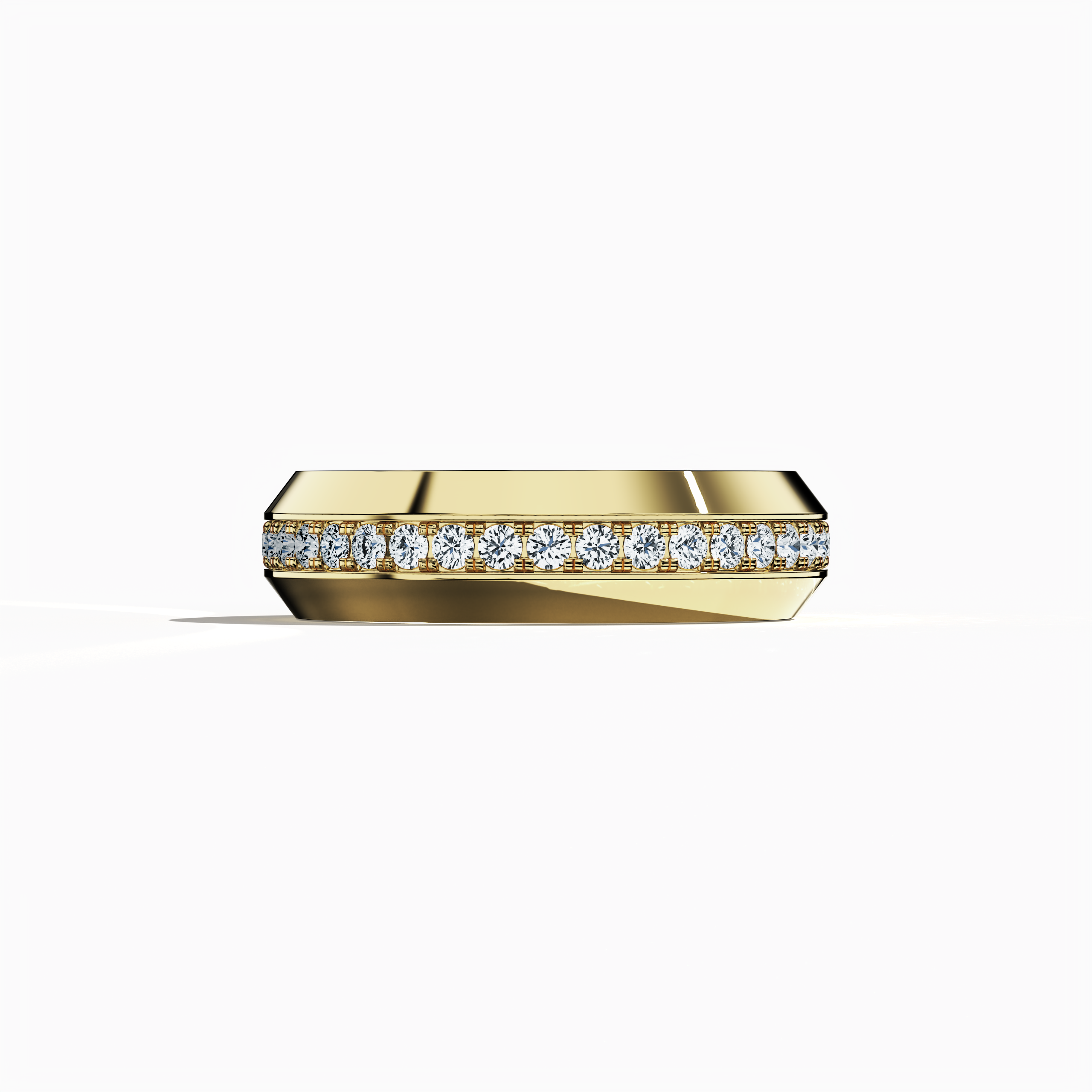 Paved Band in yellow gold