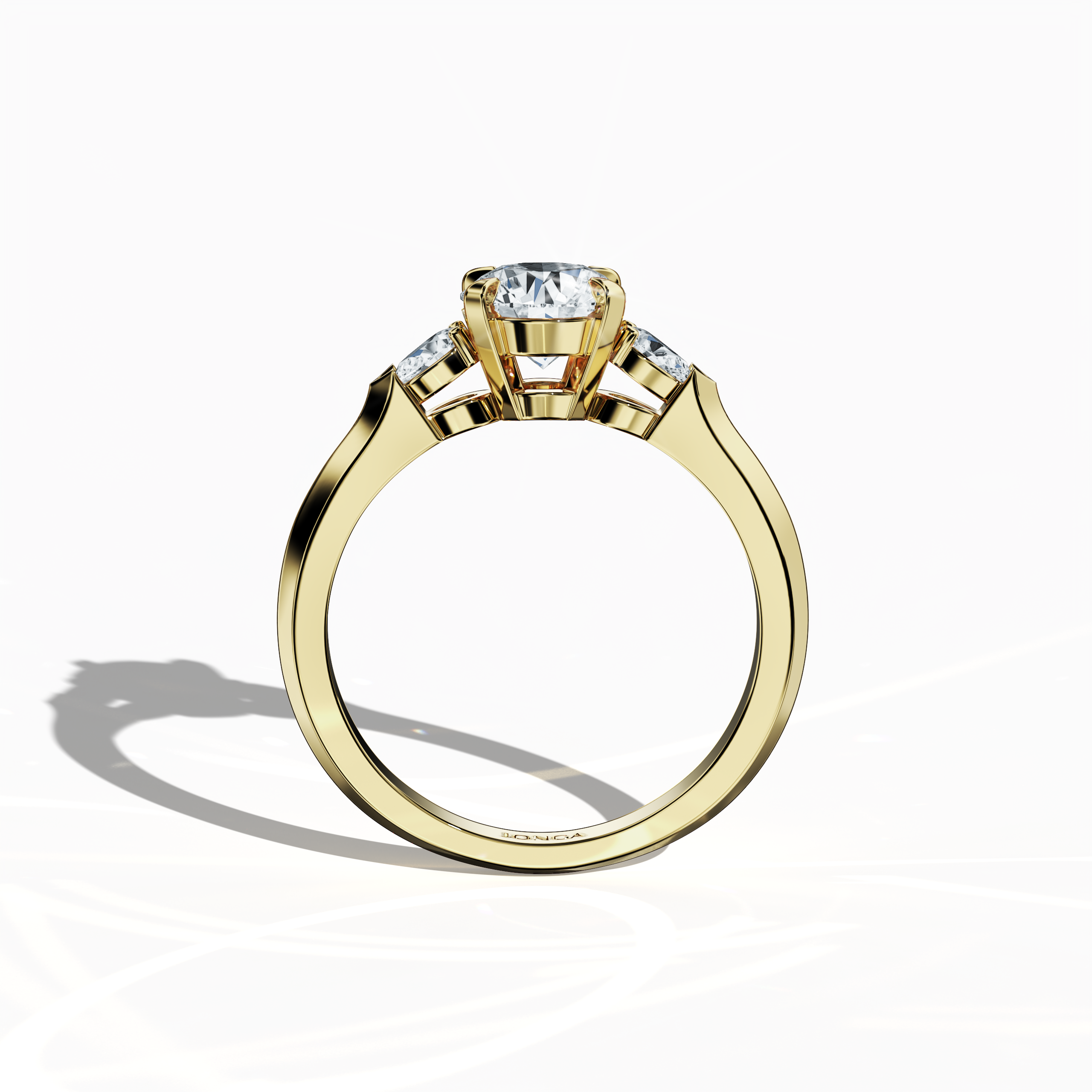 Round Trio 1.00 ct Ring in Yellow Gold