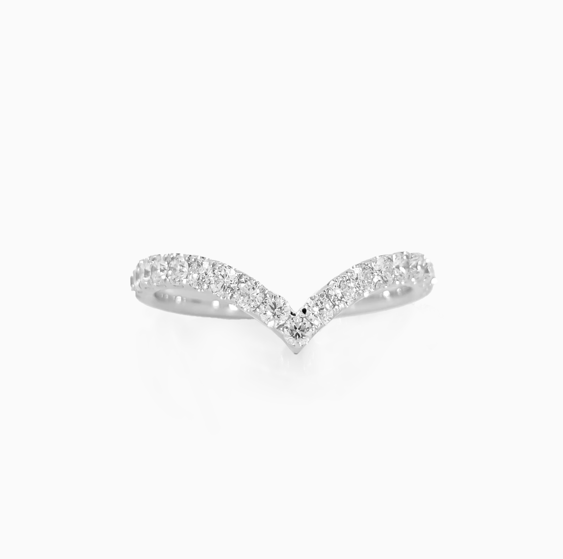 Fancy Pave Band 0.23 carat natural diamond D-F color VS clarity 18K white gold handcrafted in Dubai
