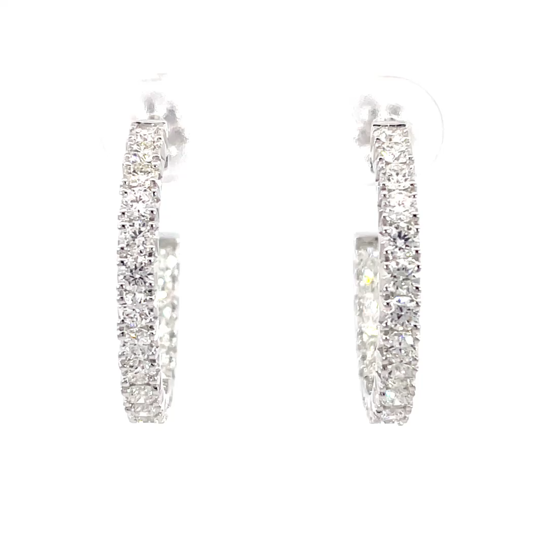 Round Eternity Hoops - Fishtail Setting