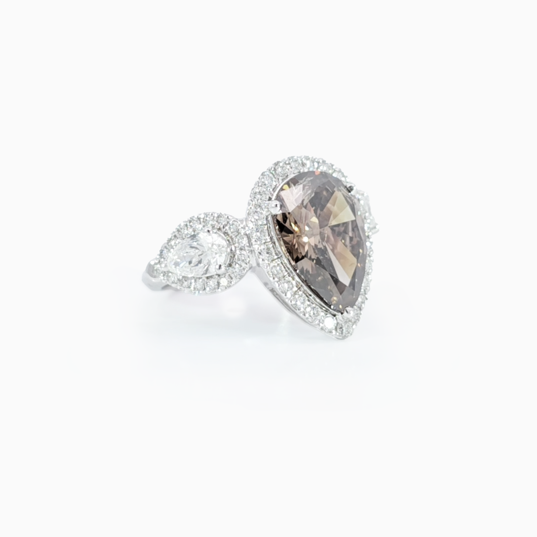 Halo Trio Pear Ring