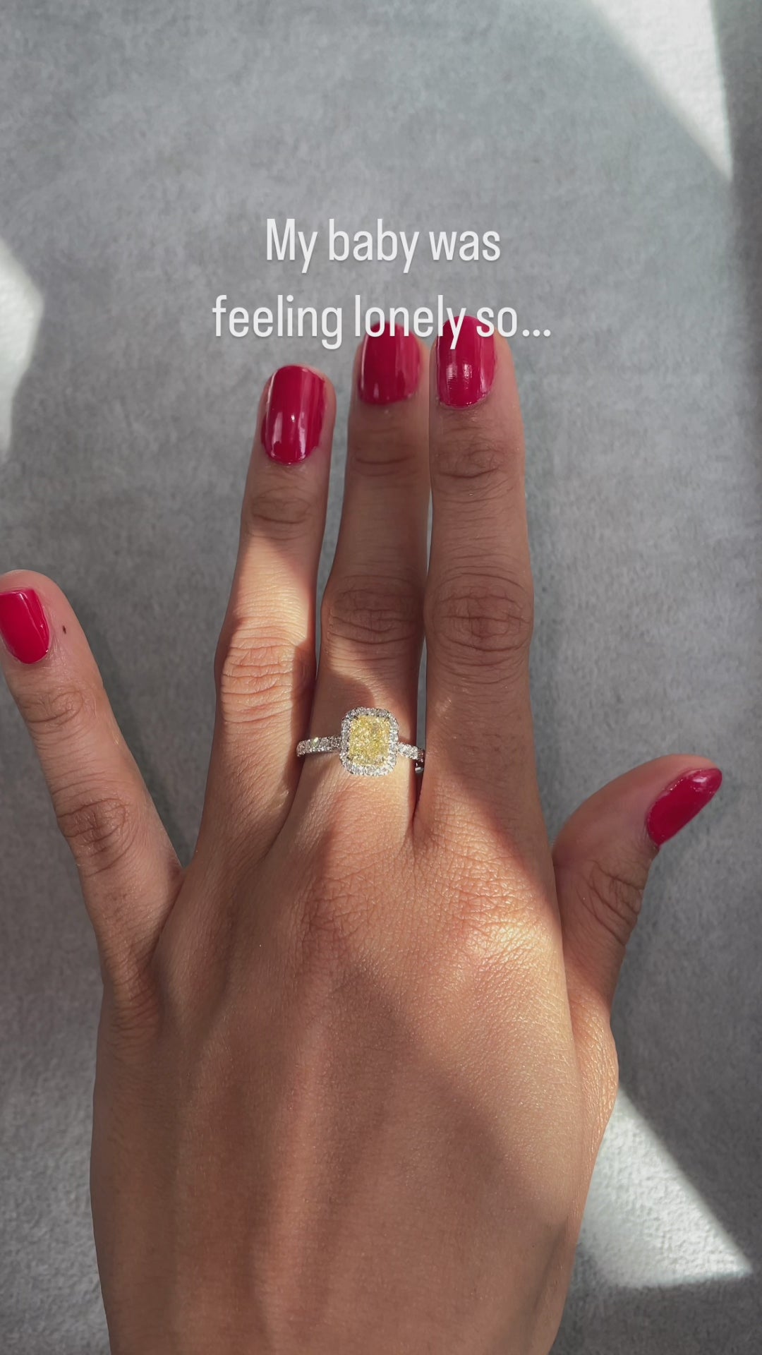 Yellow Radiant Diamond Halo Earring detailed product video displaying VS clarity and premium white gold craftsmanship
