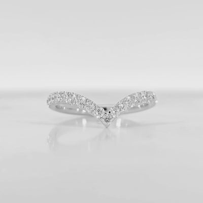 Fancy Pave Band video displaying 0.23 carat D-F color VS clarity diamonds and luxury white gold finish